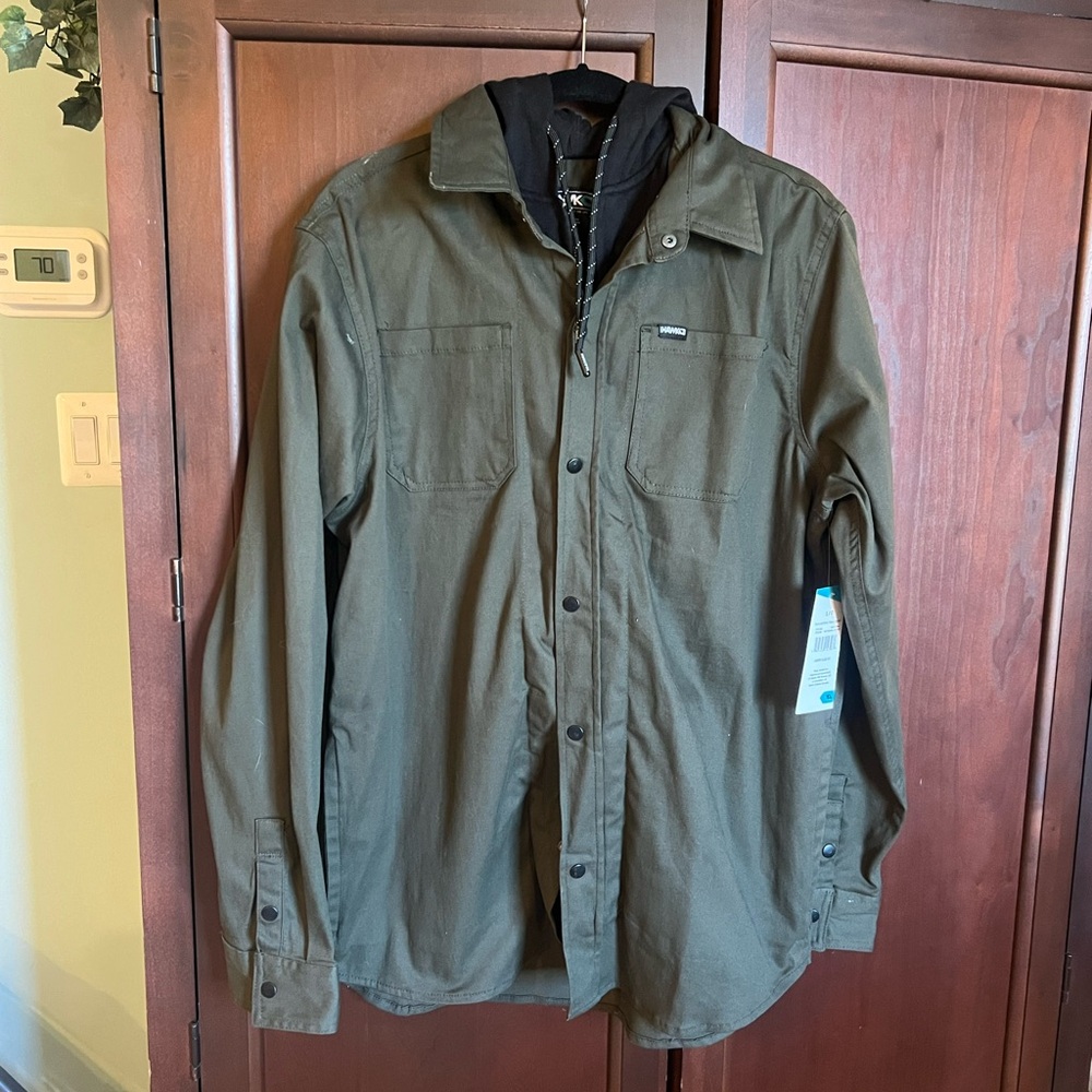 Tony Hawk Olive Military Field Jacket with Black Hood Liner